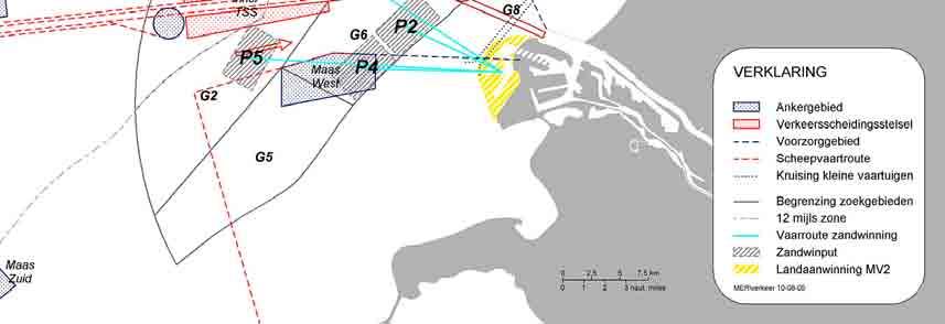 Op dit schaalniveau zijn de extra scheepvaartbewegingen als gevolg van aanleggen van de