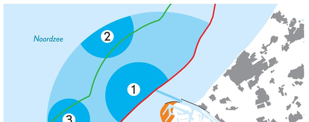 Figuur 3.2: Te onderzoeken vlekken zandwinning In tabel 3.3 zijn de vijf te onderzoeken zandwinscenario s gekarakteriseerd. Tabel 3.