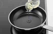 De pan opwarmen op maximum stand 2/3. Plaats nooit een koude pan op een heet fornuis.