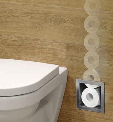 Van 313,- Voor 219,- Modern Deze inbouw toiletrolhouder zorgt