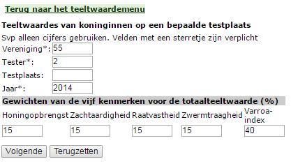 Teeltwaardes op een bepaalde testplaats Als je bijvoorbeeld de testresultaten