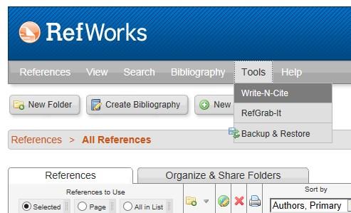 In Word: Citeren met ProQuest for Word Het is mogelijk om vanuit Word een koppeling met RefWorks tot stand te brengen.