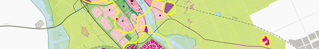 De kavelstructuur in het plangebied wordt schuin doorsneden door de Hanzelijn, waardoor aantasting en verlies van landbouwareaal optreedt.