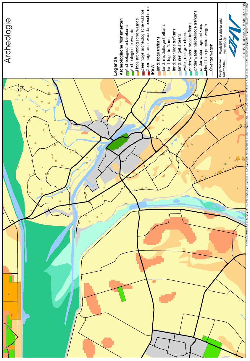 Huidige situatie archeologie Op de Archeologische Monumenten Kaart en de Indicatieve Kaart Archeologische Waarden, figuur 10, is te zien dat het grootste gedeelte van de gemeente Kampen bestaat uit
