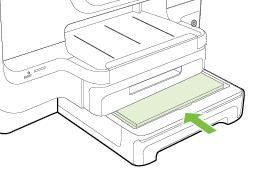 2. Plaats het papier met de afdrukzijde naar beneden in het midden van de lade.