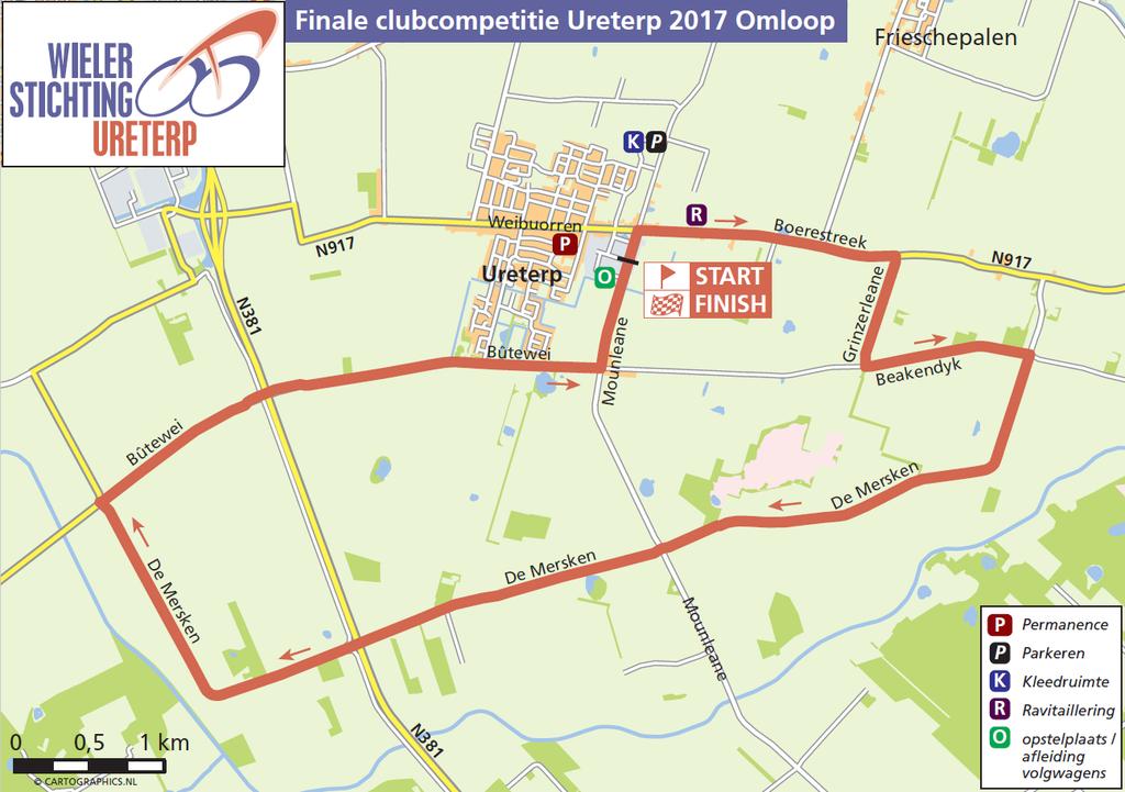 Programma Omloop zaterdag 09 september: Start wedstrijd: Afstand: Huldiging: Ploegleidersvergadering 11:30 uur 120 kilometer, 8 ronden 15:15 uur (direct na afloop) 10:00 uur Start en finish: