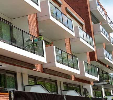 Alle appartementen beschikken over een breed balkon op het zuiden met een prachtig uitzicht over park Oosterhout.