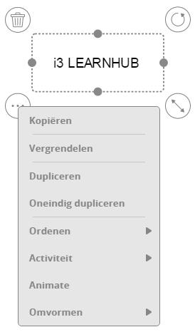 door te klikken en te slepen met de selectieknop: + Klik en