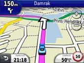 Uw route op de kaart Opmerking Het pictogram met de snelheidslimiet dient alleen ter informatie en de bestuurder is te allen tijde zelf verantwoordelijk voor het opvolgen van aangegeven