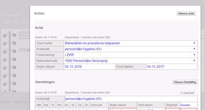 o Indiceren; Actie Kijk terug naar de signalen/symptomen. Bepaal de soort actie. Geef het actievlak aan. Geef aan om welk soort financiering het gaat.