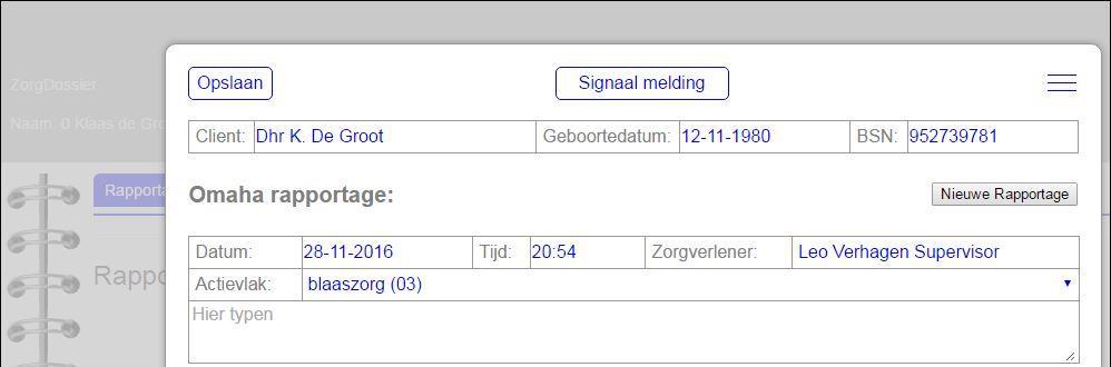 Rapporteren met Omaha o Rapportage Omaha Ga naar de tab 'Rapportage'. Dit is de eerste rapportage-tab. Klik op het onderwerp 'Rapportage'. U start met een leeg overzicht.