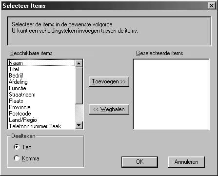 Het adresboek exporteren U kunt het adresboek als een ASCII-tekstbestand (*.csv) exporteren. Het huidige telefoonboek exporteren: Als u een Vcard maakt, moet u eerst een Naam selecteren.