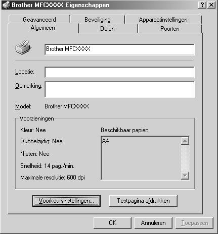 Functies van de printerdriver (Bij gebruik van Windows 2000) De