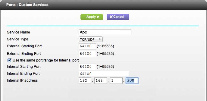 5) Instelling port forwarding voor externe verbinding Port forwarding is de handeling die het mogelijk maakt gegevens via een specifieke communicatiepoort van het ene toestel naar het andere over te