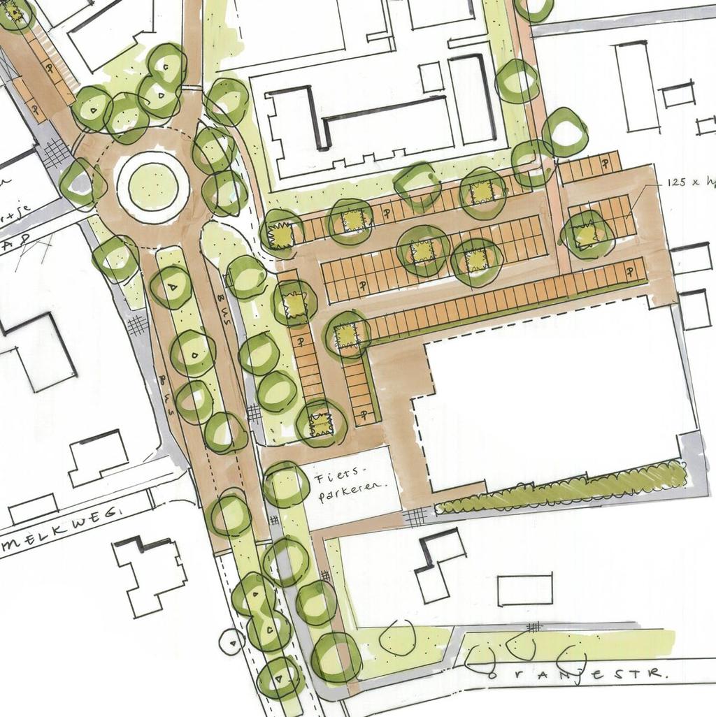 6.1. sporthal de fakkel - langenkamp zoekgebied extra parkeren Asfaltverharding van de Gronausestraat gaat ter hoogte van terrein van de (nieuwe) Fakkel over in een antracietkleurige klinker die