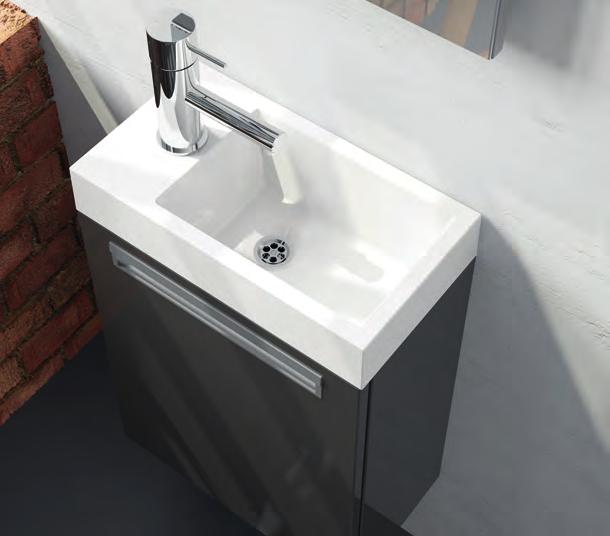 LUCCA Fonteinmeubel 40 cm. Afwerking: DEB Eik Sanremo Bronze. Meuble de toilette 40 cm.