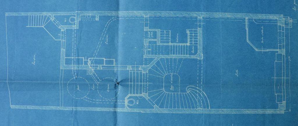 Afbeelding 12: Bouwaanvraag 30 mei 1916, ontwerpplan gelijkvloers (door architect E. Van Hamme).