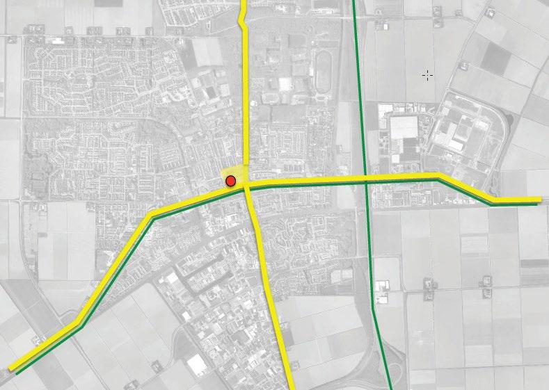 Banterweg In het oorspronkelijke plan: aan het stadskruis is de stadsbrink