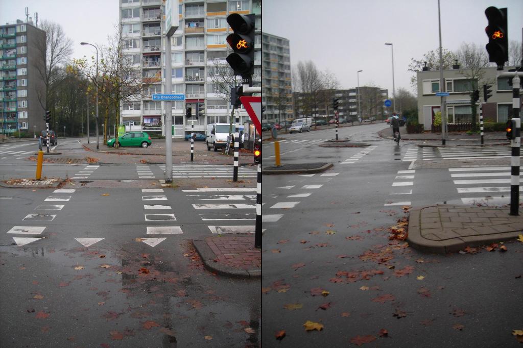 4 Ontbrekende stopstrepen voor fietsers aanbrengen Op enkele plaatsen op het kruispunt ontbreken de stopstrepen