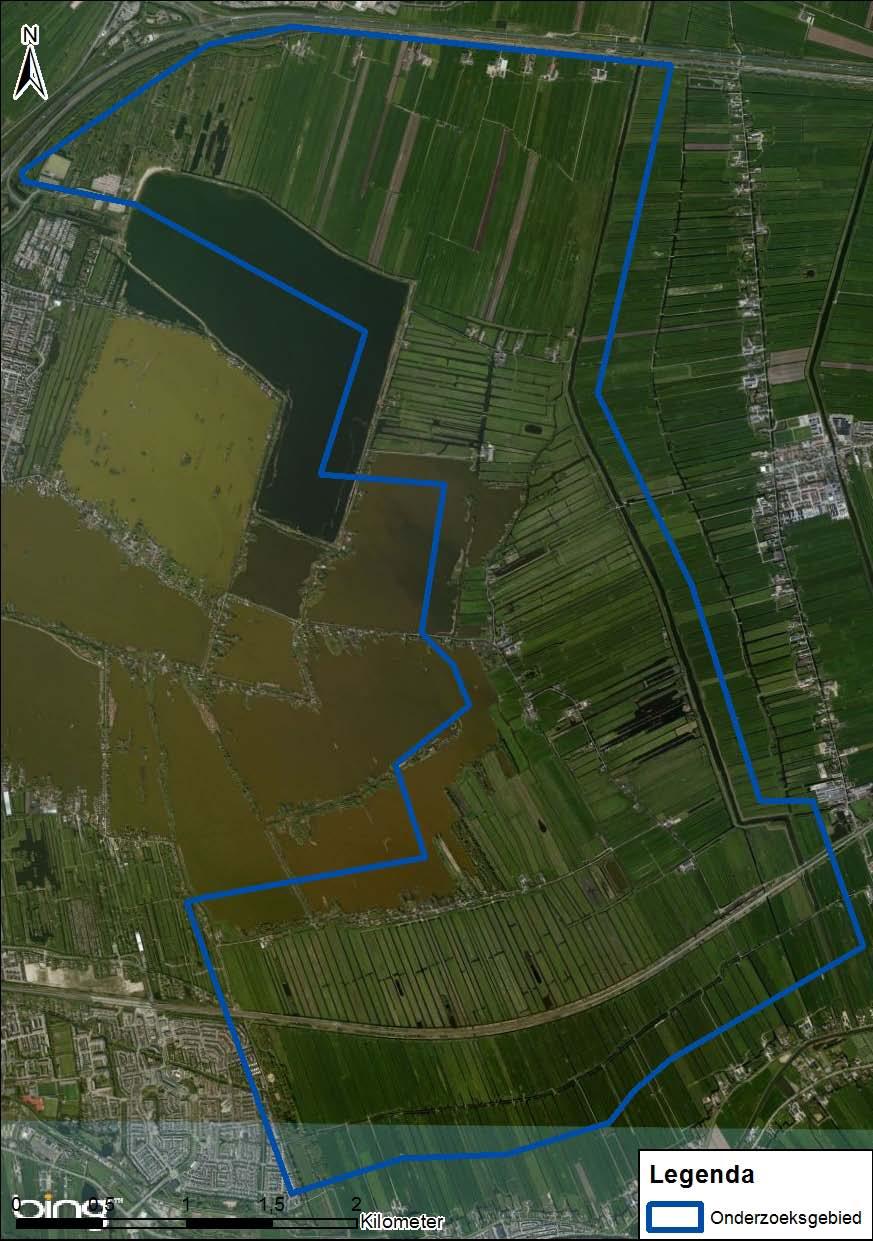 2.4 ONDERZOEKSGEBIED Het onderzoeksgebied is voor het grootste deel gelegen in de gemeente Bodegraven- Reeuwijk. De zuidgrens is voor een klein deel gelegen in de gemeente Haastrecht.