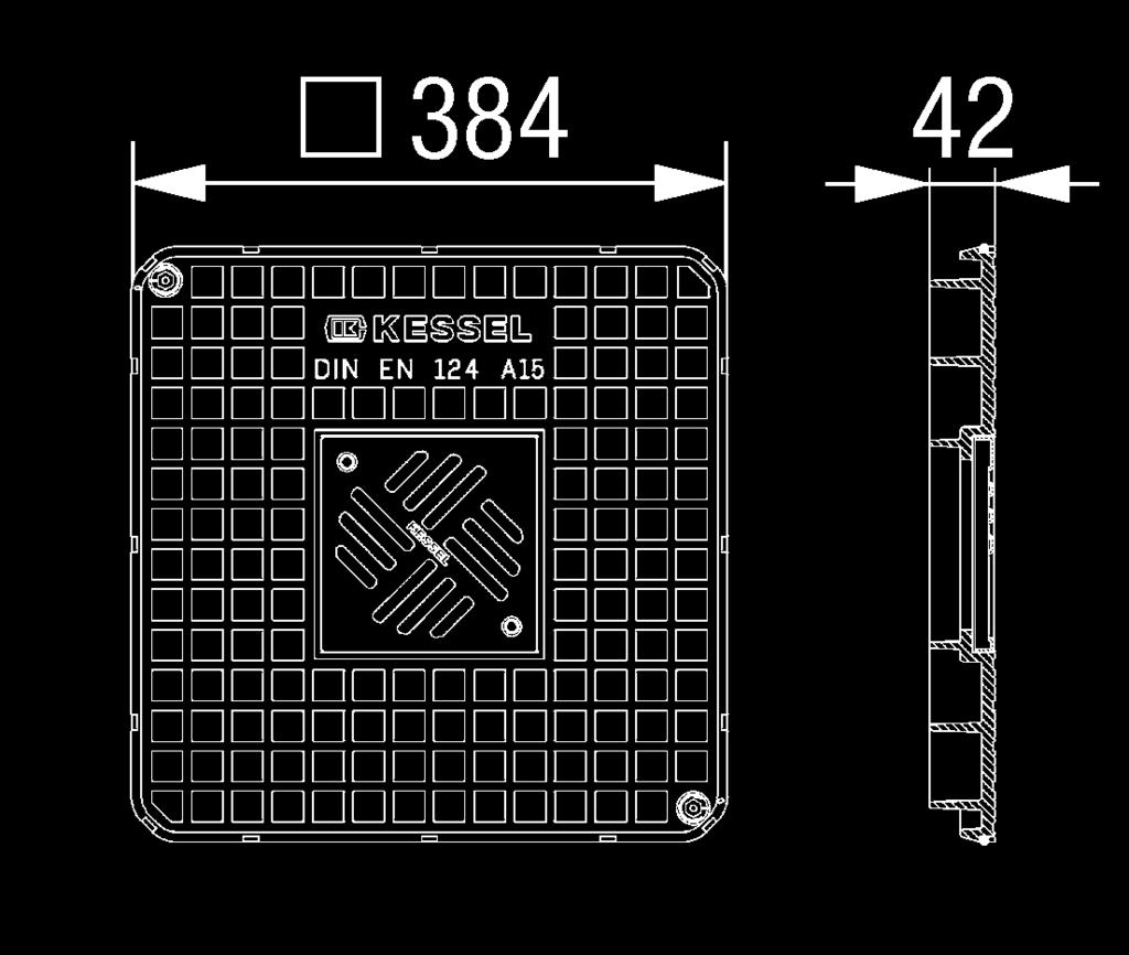 Opvoerinstallatie Aqualift S Toebehoren Afbeelding en maattekening Buitendiameter Ø (mm) 8 08 Afdekkingen, oppervlaktewaterbestendig Klasse A 5 Met afvoer Ø 75, incl.