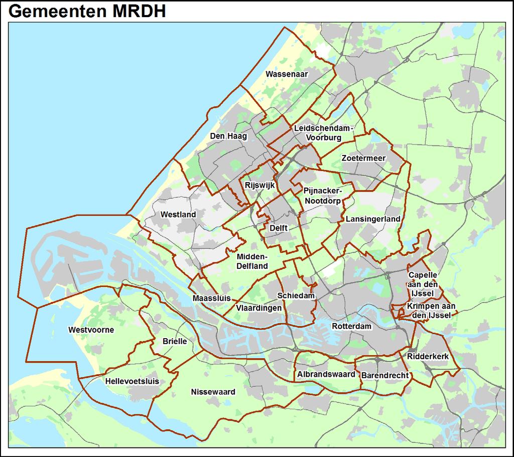 1.2 Werkgebied van de Vervoersautoriteit De geografische grenzen en gemeenten zijn op onderstaand kaartje aangegeven. 1.