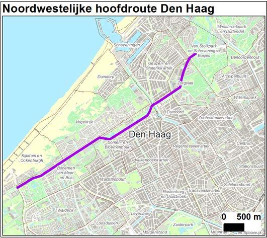 De provincie Zuid- Holland is de initiatiefnemer. Noordwestelijke hoofdroute Den Haag De hoofdroute tussen Ockenburg en Madurodam, parallel aan de kust, is zwaar belast.
