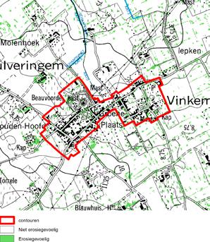 Het plangebied is nagenoeg niet erosiegevoelig. Het plangebied kent geen uitgesproken niveau-verschillen.