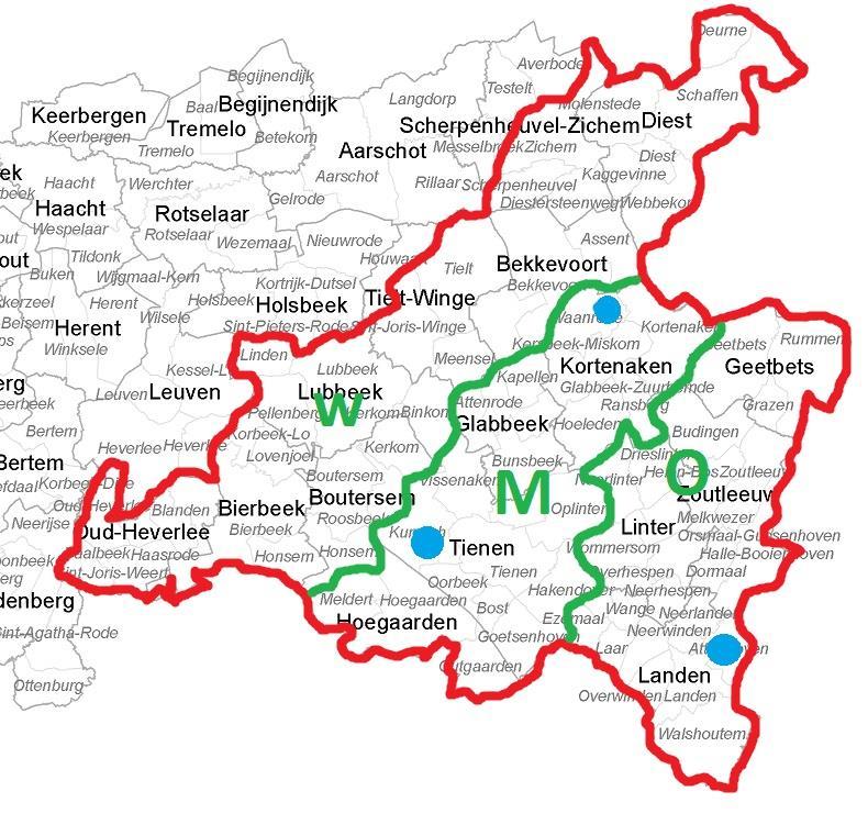 Obrafo zware hafo Dubbeling Obrafo : Rood omlijnd (idem aan zone Hafo) In Vlaams-Brabant, opsomming van gemeentes met beperking 21 km punt Kumtich 50 49 13,1 04 53 13,8 In Waals-Brabant