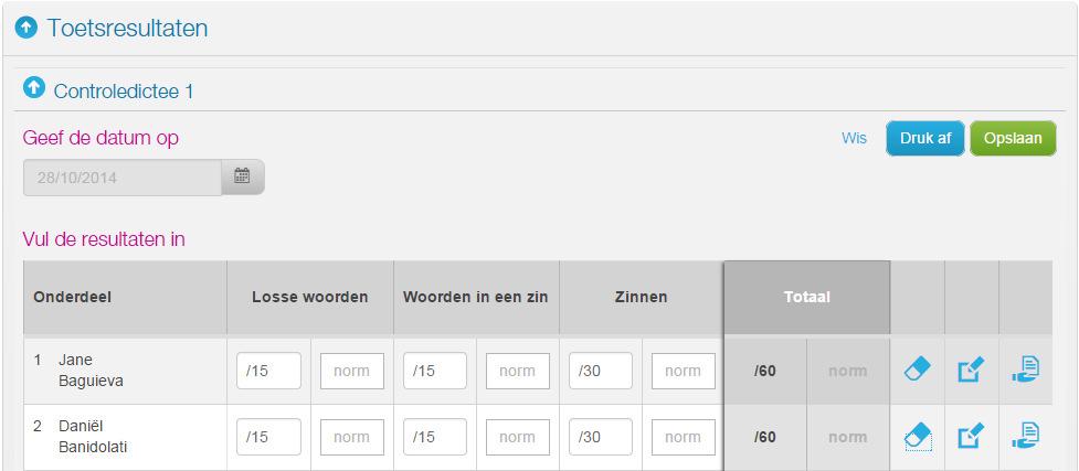 Hoe geef je de scores van het controledictee in? De controledictees van Tijd voor Taal accent - Spelling zijn genormeerd.