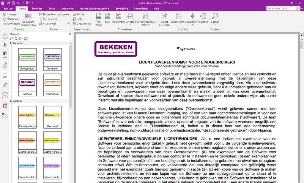 14 Stempels toevoegen aan PDF-documenten Aan een digitaal PDF-document kunt u een digitale stempel toevoegen. Dit is vergelijkbaar met een gewone stempel die u voor een papieren document gebruikt.