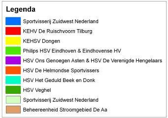 1 Overzicht visrechten Aa en Maas & Brabantse kanalen Visserijgebruik In de Gebiedsvisie Sportvisserij Oost-Brabant (Kamman, 2004) die betrekking heeft op de beheersgebieden van de waterschappen Aa