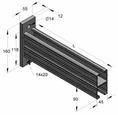 Montagesysteem 45 Wandkonsole C-profiel dubbel 45/90/2,0 mm Materiaal: Staal Materiaalsoort rail: S235JR Materiaalsoort plaat: S235JR Oppervlak: Galvanisch verzinkt / thermisch verzinkt Globale