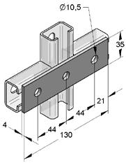 M0814430 Verbindingsplaat 35/4 T-vorm 130 x 80 x 4 0,185 25