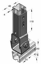 Oppervlak: Galvanisch verzinkt 1) Aanbevolen toebehoren: 1 x montagemoer 2-gats 2 x tapbout M12 x 25 2 x onderlegring DIN 7089-12 Toepassing: Voor schoren in elke hoek tot 90 1) Eventueel ook