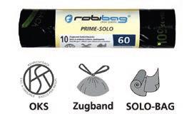 SOLO-BAG 1 doos met 20 rollen à 10 zakken 60 liter 200 stuks per doos 24,40 1276-09 110 liter zonder trekband 1-4 5-9 10-29 30-95 SOLO-BAG 1 doos met 20 rollen à