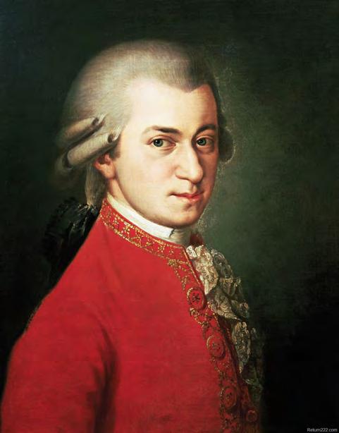Barbara Kraft, Portret van Mozart, 1819 Hoofdstuk 4: Wolfgang Amadeus Mozart (1756 Salzburg - 1791 Wenen) Leven Johann Chrysostom Wolfgang Amadeus Mozart wordt beschouwd als hét grote wonderkind uit