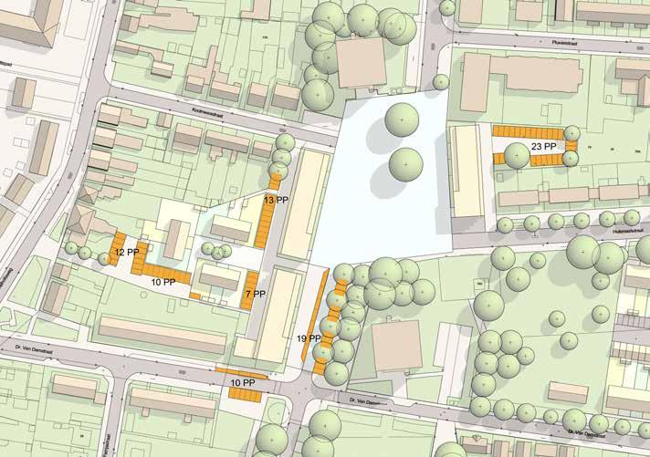 Parkeren Samen met de gemeente is voor de nieuwe situatie bepaald waar precies de parkeerplaatsen komen. In de afbeelding kunt u goed zien welke plekken zijn aangewezen als beschikbare parkeerruimte.