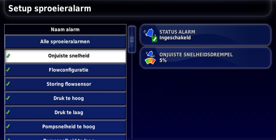 4.2. Alarmen instellen 4.2. Alarmen instellen Alarmen kunnen worden geactiveerd voor alle alarmen of voor afzonderlijke alarmen.
