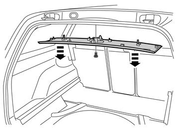 Voorbereiding bagageruimte 10 Voorbereiding bagageruimte Wrik de achterste plafondverlichting voorzichtig los en maak de connector los.