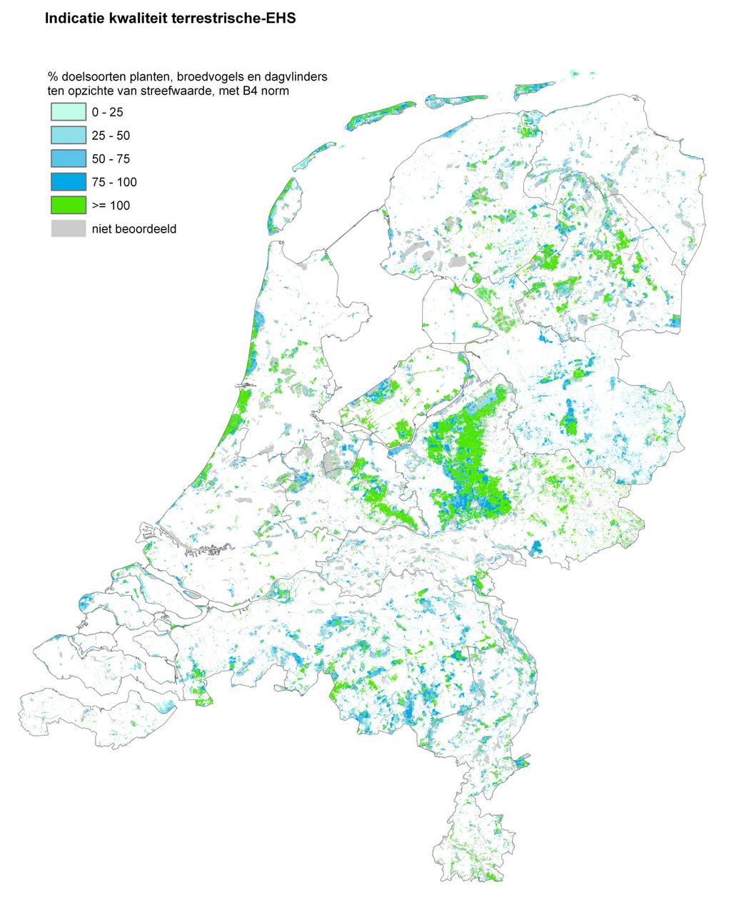 Figuur 7: Kaart van de EHS Doelrealisatiegraadmeter (EDG).