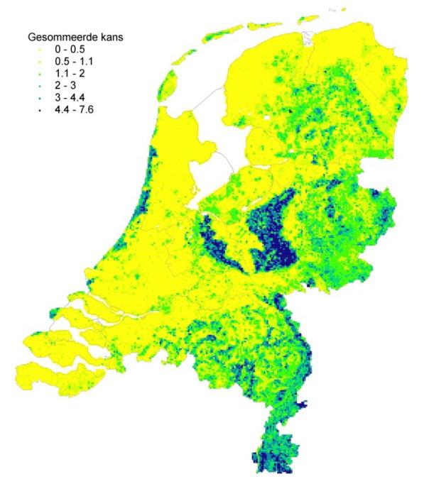 De 25 meterkaarten hebben een groot ruimtelijk detailniveau, maar minder onderscheidend vermogen ten aanzien van het aantal soorten.