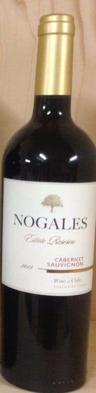 Nogales Cabernet Sauvignon Reserva Cachopal Central Valley - Chili 100% Cabernet Sauvignon Cachopal Valley - 750m boven zeespiegel. druiven ondergaan een schilcontact gedurende 3 dagen op 10 c.