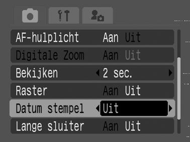 Briefkaart met ingesloten datum Opnamemodus U kunt opnamen maken met de optimale instellingen voor briefkaarten door het beeld samen te stellen binnen het afdrukgebied (lengtebreedteverhouding van