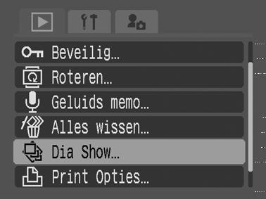 Beelden automatisch weergeven (Dia Show) Beelden op geheugenkaart automatisch weergeven.