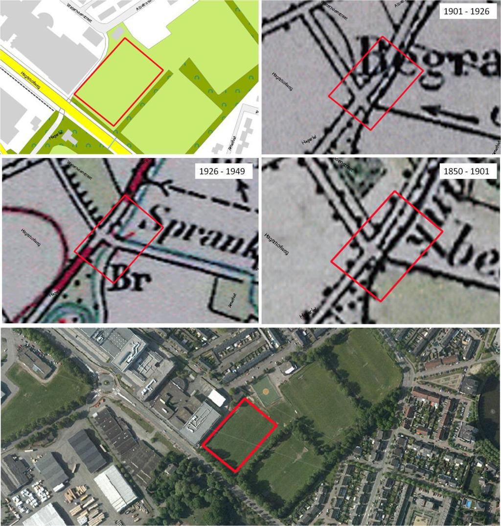 2.2 Afbakening onderzoekslocatie vooronderzoek Het vooronderzoek omvat de onderzoekslocatie en de direct hieraan grenzende percelen. De onderzoekslocatie (± 6.965 m²) ligt aan de Hagerhofweg ong.