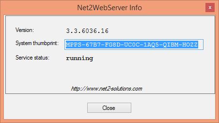De licentie is namelijk gebonden aan de machine waarop de Net2WebServer komt te draaien.