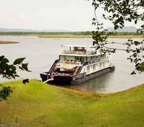 Geniet van het welkomstdiner tijdens een boottocht op de Zambezi rivier terwijl u dieren van dichtbij kan zien.