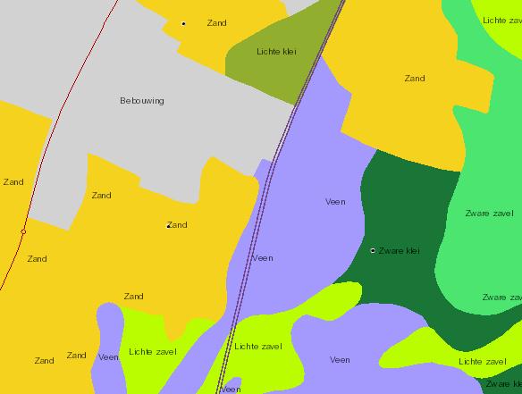 Het gedeelte ten oosten van de A9 ligt op circa 1,0 à 1,5 m-nap. De A9 zelf ligt nu op 0,8 à 1,0 m+nap. Figuur 2: Hoogteligging (bron www.ahn.nl) 2.