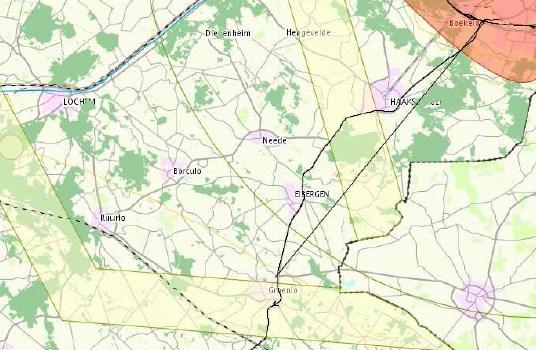 Uitsnede kaart Nationale hoofdstructuur (SVIR, niet op schaal) Voor het landelijk gebied spreekt de SVIR zich in algemene zin uit voor het behoud van het landelijk gebied, van landschappelijke en